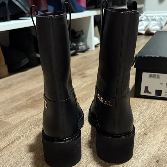 Chanel Black Leather Ankle Boots - Picture 4 of 11